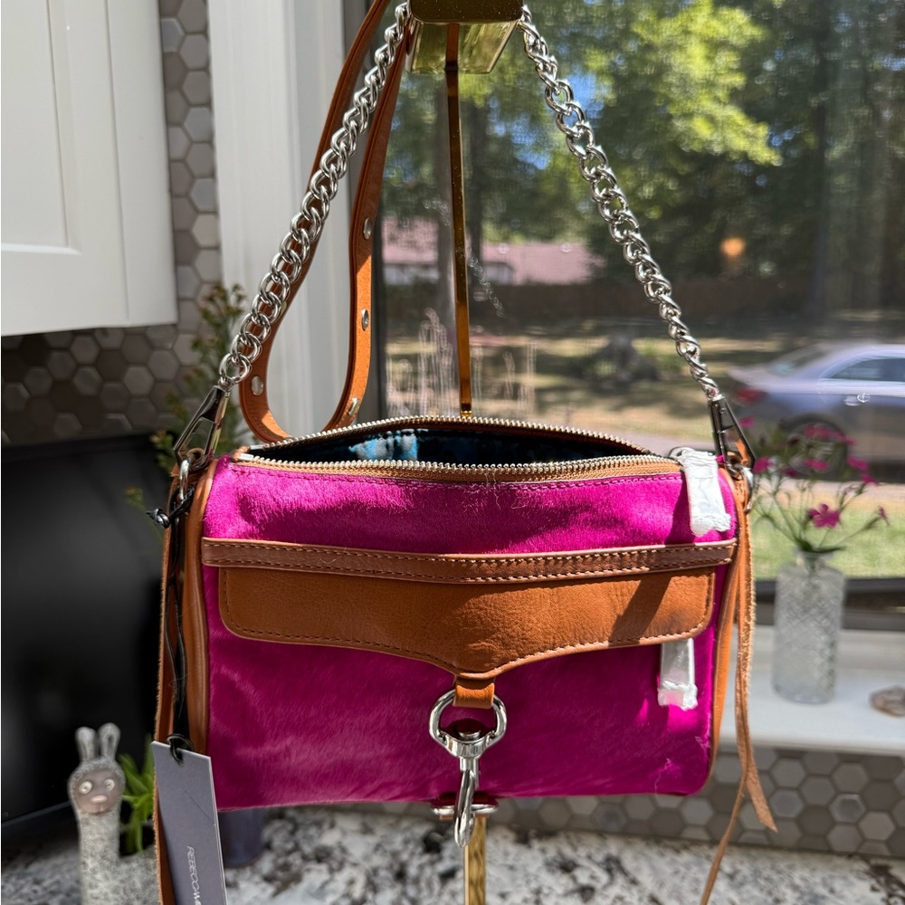 Rebecca Minkoff Fuchsia and Brown Crossbody Bag